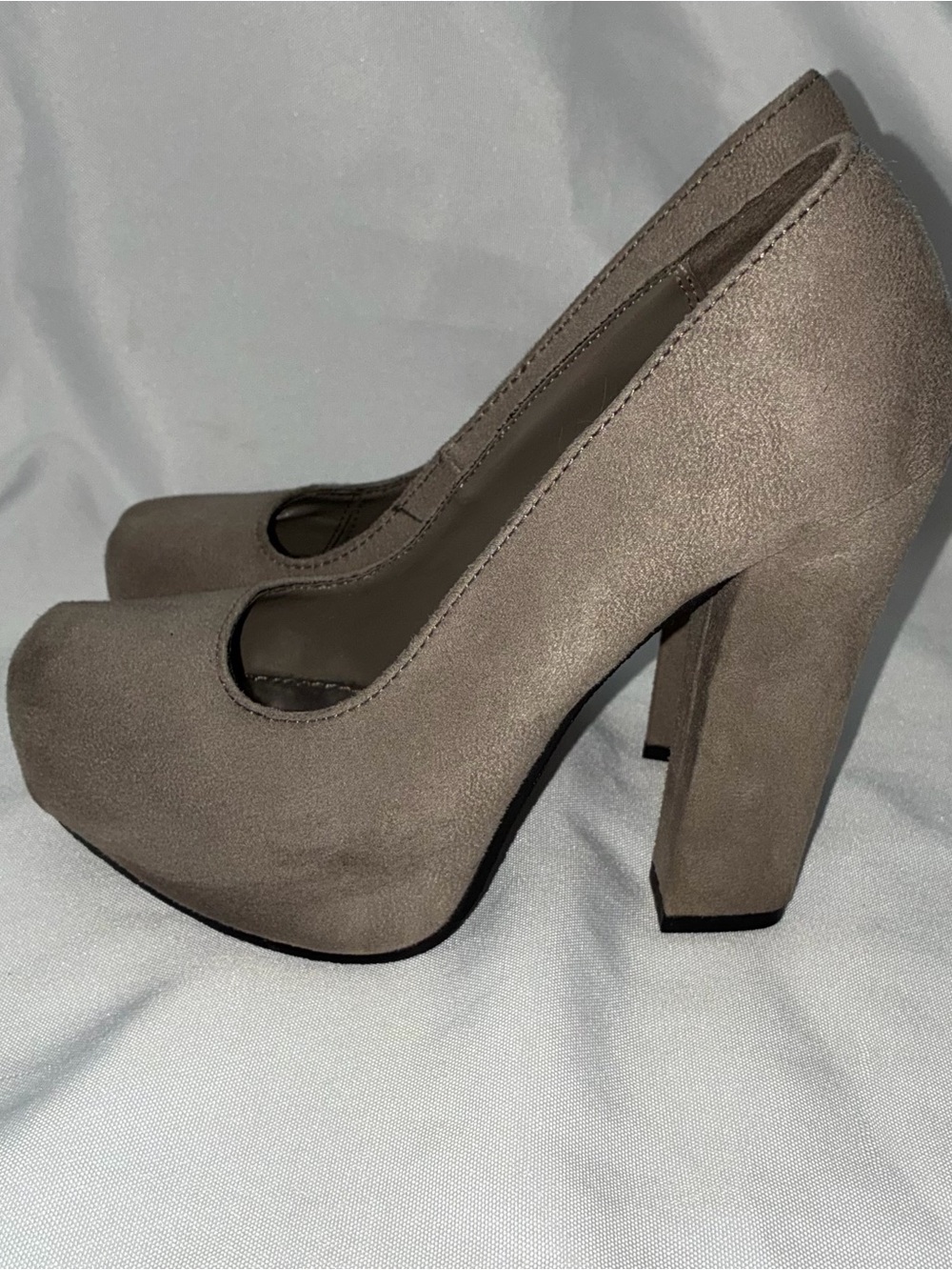 Classic Taupe Suede Platform Pumps - Women